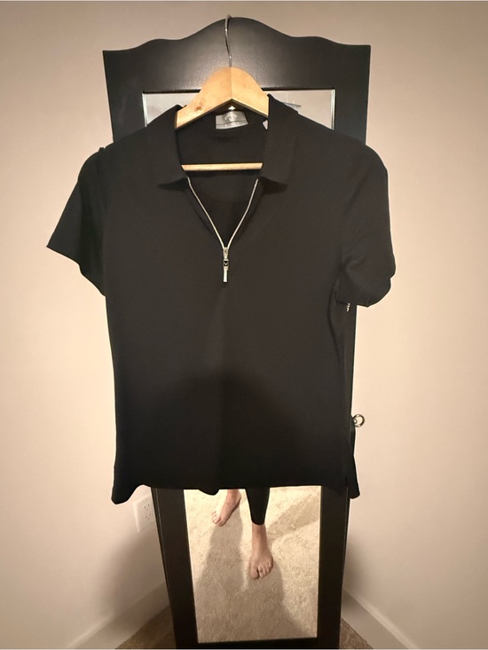 Callaway Tops - Callaway Black Short-Sleeve Zip golf Polo